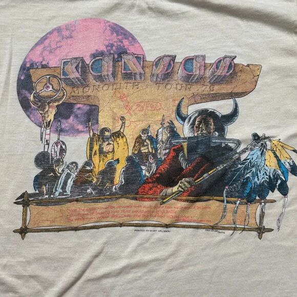 Vintage 1979 Kansas Monolith Tour T-Shirt Size Small 70s Band Tee - Picture 2 of 4